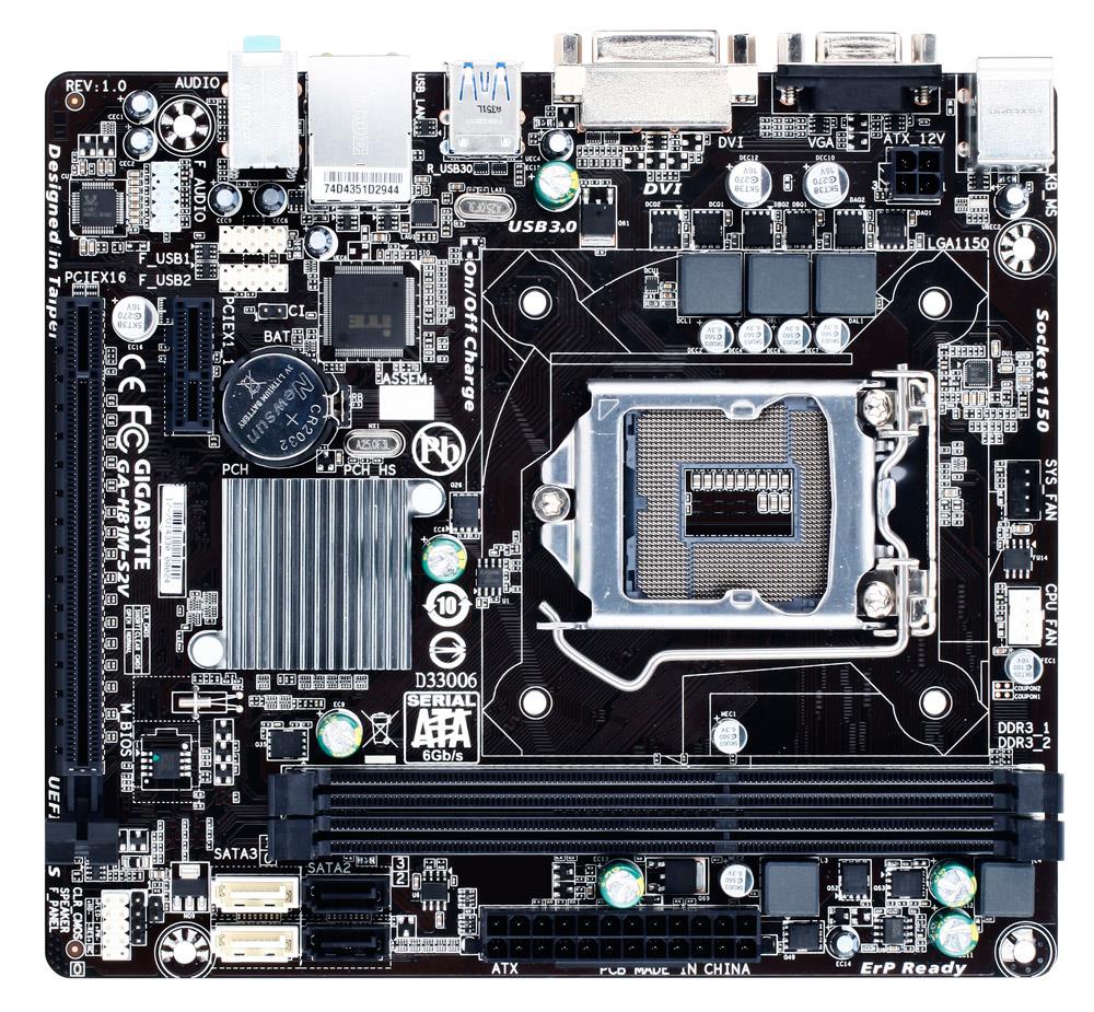 Gigabyte GA-H81M-S2V, H81, DualDDR3-1600, SATA3, DVI, D-Sub, mATX