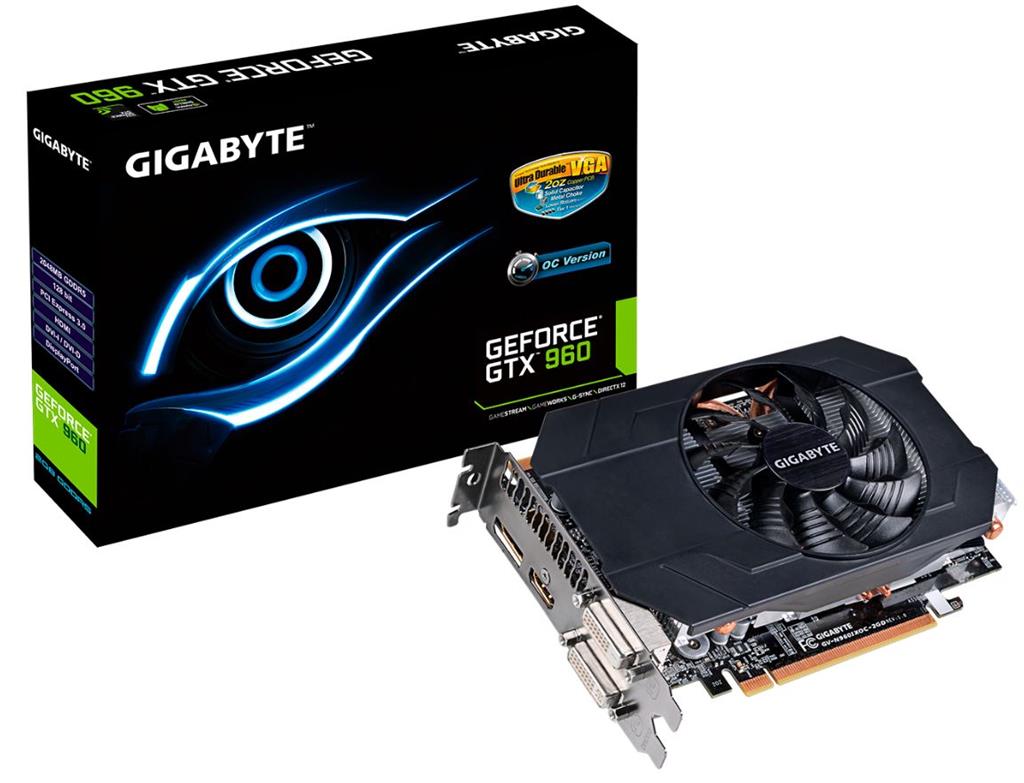 Gigabyte GeForce GTX 960 OC, 2GB GDDR5 (128 Bit), HDMI, 2xDVI, DP