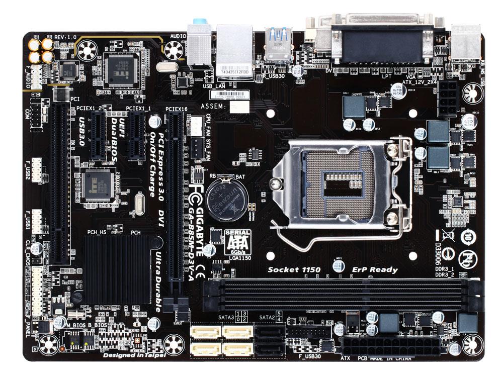 Gigabyte GA-B85M-D3V-A, B85, DualDDR3-1600, SATA3, DVI, D-Sub, mATX