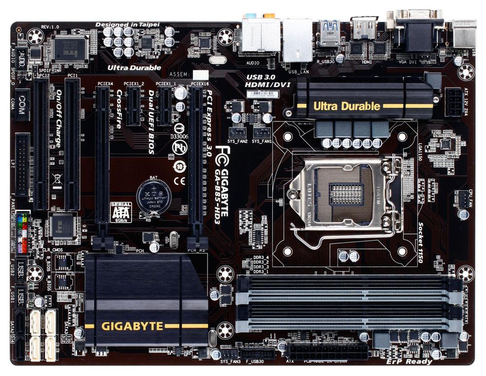 Gigabyte GA-B85-HD3-A, B85, DualDDR3-1600, SATA3, DVI, D-Sub, ATX