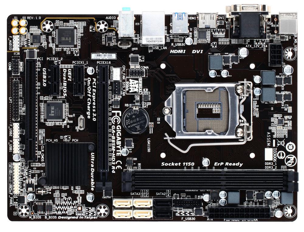 Gigabyte GA-B85M-HD3 R4, B85, DualDDR3-1600, SATA3, HDMI, DVI, D-Sub, mATX