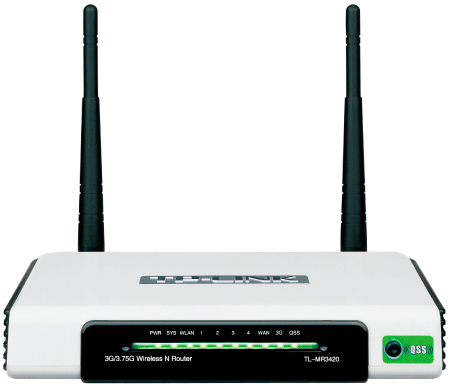 TP-Link TL-MR3420 Wireless N300 2T2R 3G (LTE) router 4xLAN, 1xWAN, 1xUSB