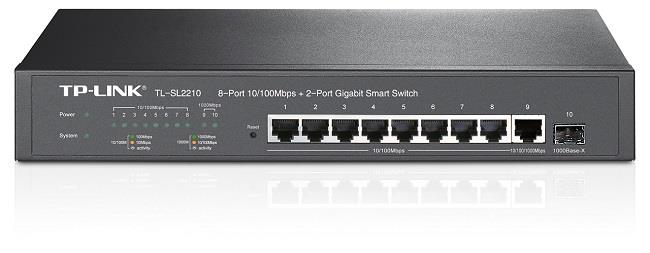 TP-Link TL-SL2210 Smart Switch 8x10/100, 2x Gbit (RJ45+SFP), CLI, SNMP...