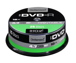 DVD-R Intenso [ cake box 25|4.7GB|16x| printable | Extra Fine Matt | Fullface]