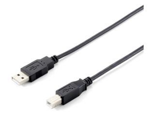 Equip USB 2.0 kabel AM- BM 1.8m, ÄernÃ½, dvojitÃ© stÃ­nÄnÃ­