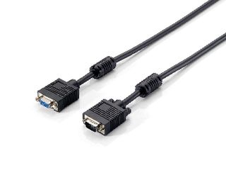 Equip VGA HD kabel 15pin samec/15pin samice s ferity 1.8m ÄernÃ½