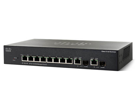 Cisco SRW208G-K9 SF302-08 8-port 10/100 Managed Switch with Gigabit Uplinks