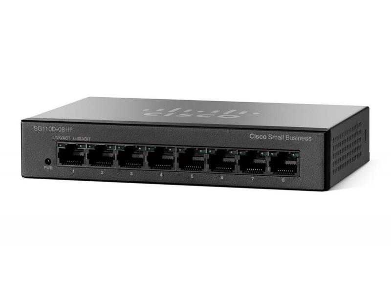 Cisco SG110D-08HP 8-Port PoE Gigabit Desktop Switch