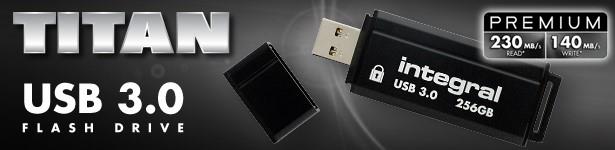INTEGRAL Titan 256GB USB 3.0 flashdisk (ÄtenÃ­ aÅ¾ 230MB/s; zÃ¡pis aÅ¾ 160MB/s)