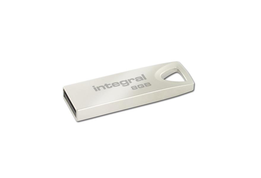 INTEGRAL ARC 8GB USB 2.0 flashdisk, kovovÃ½