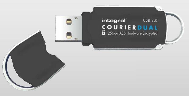 INTEGRAL Courier Dual 8GB USB 3.0 flashdisk, AES 256 bit Å¡ifrovÃ¡nÃ­, FIPS 197