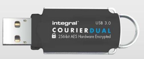INTEGRAL Courier Dual 64GB USB 3.0 flashdisk, FIPS 197 (Äte./zÃ¡p. aÅ¾ 145/45MB/s)