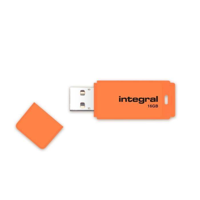INTEGRAL Neon 16GB USB 2.0 flashdisk, oranÅ¾ovÃ½