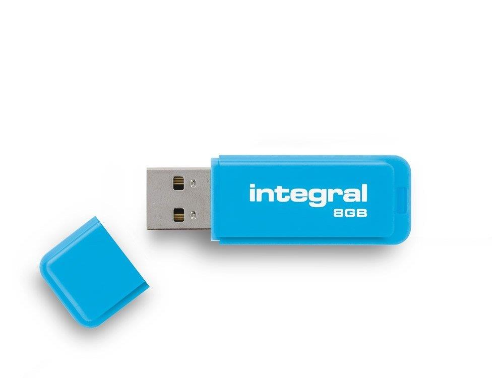 INTEGRAL Neon 8GB USB 2.0 flashdisk, modrÃ½