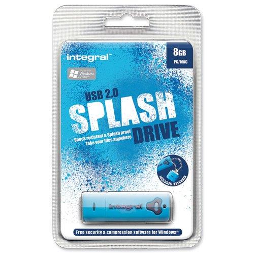 INTEGRAL Splash 8GB USB 2.0 flashdisk, modrÃ½