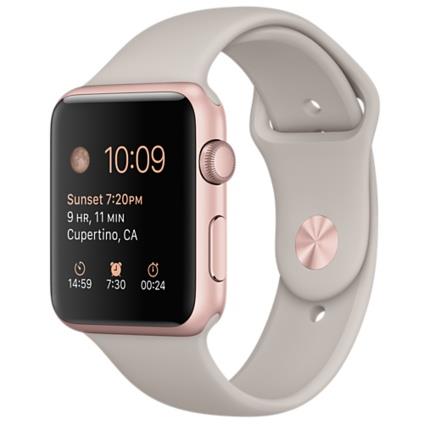 Apple Watch Sport 42mm Rose Gold Aluminium Case with Stone Band