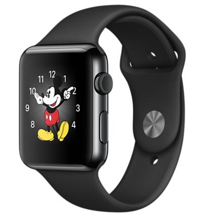 Apple Watch 42mm Space Black Stainless Steel Case with Black Sport Band