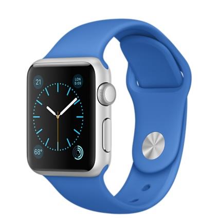 Apple Watch Sport 38mm Silver Aluminium Case with Royal Blue Sport Band