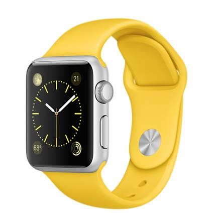 Apple Watch Sport 38mm Silver Aluminium Case with Yellow Sport Band