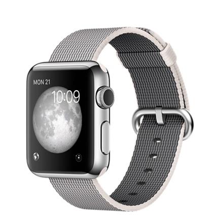 Apple Watch 38mm Stainless Steel Case with Pearl Woven Nylon