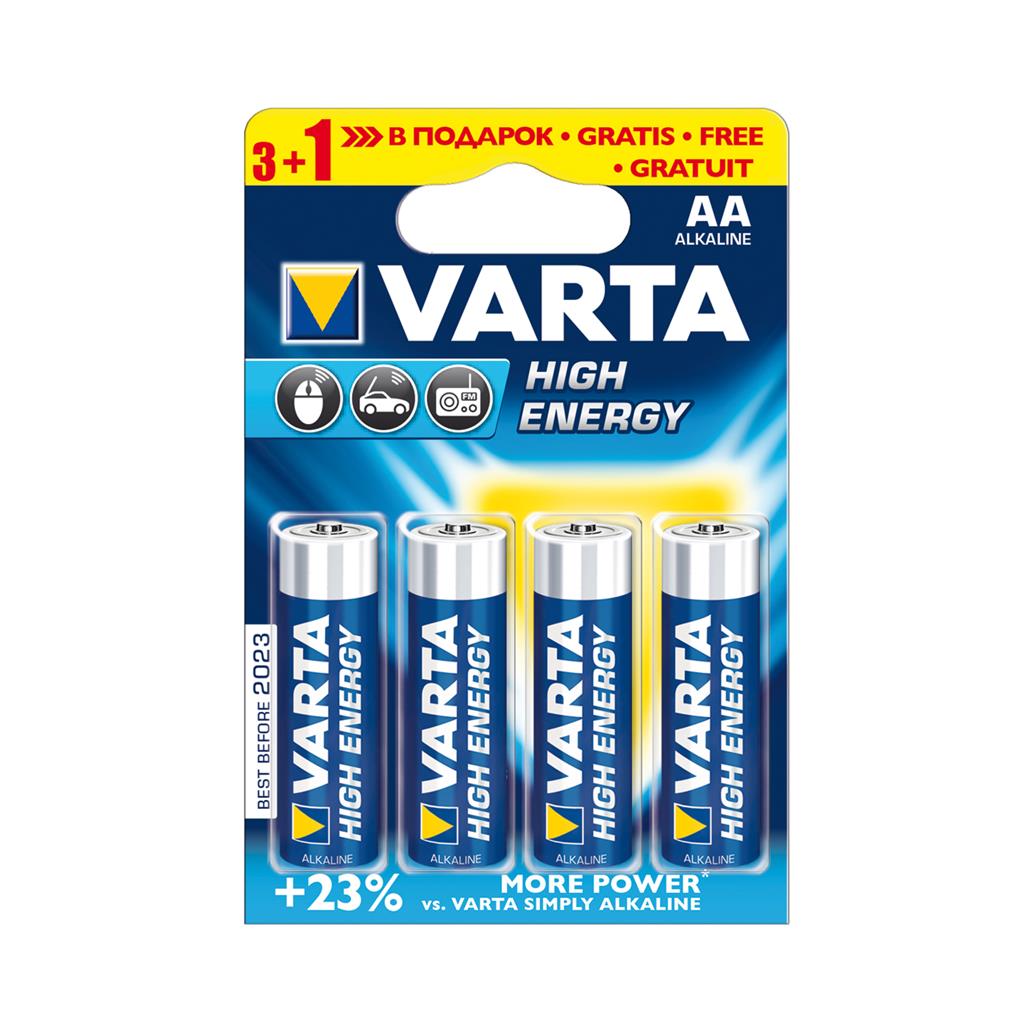 Alkaline Batteries VARTA R6 (AA) 4pcs High Energy