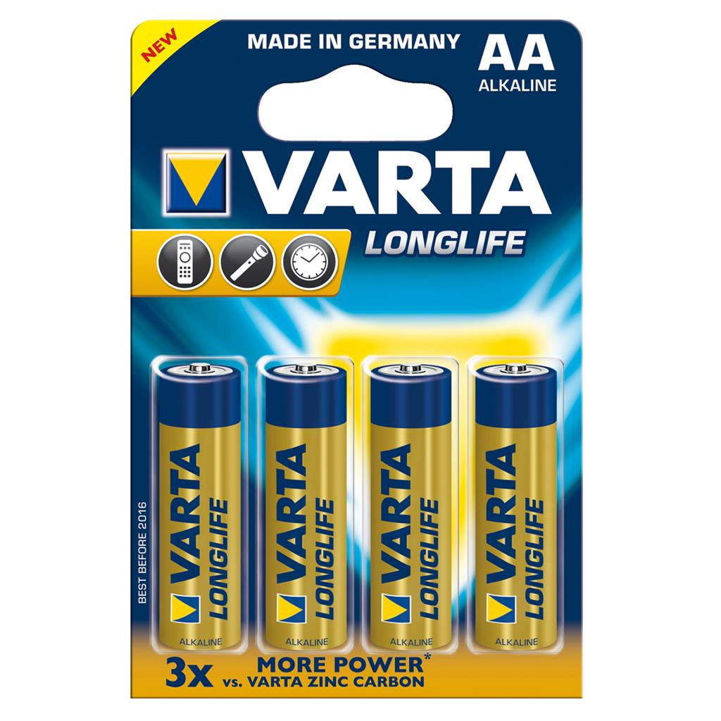 VARTA alkaline batteries R6 (AA) 4pcs longlife