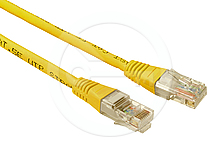 Solarix Patch kabel CAT5E UTP PVC 1m Å¾lutÃ½ C5E-155YE-1MB bez hrdla