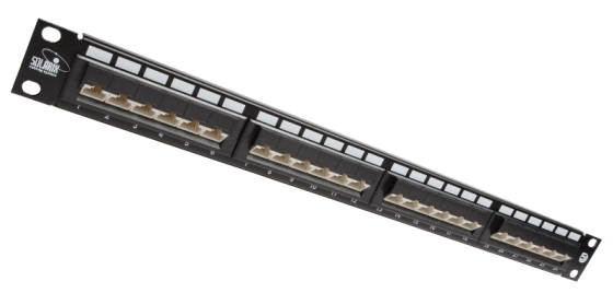 Solarix Patch panel 24 x RJ45 úhlový CAT5e UTP