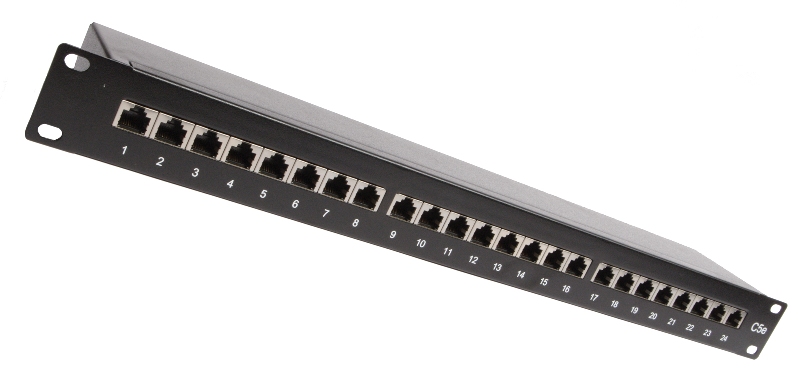 Solarix Patch panel 24 x RJ45 CAT5e STP černý