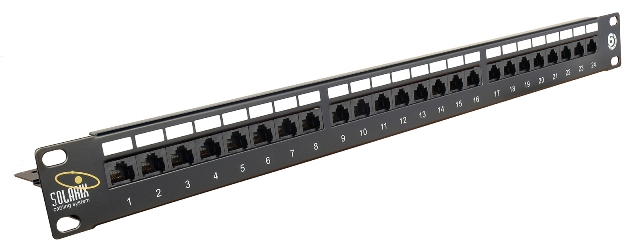 Solarix Patch panel 24 x RJ45 CAT6 UTP s vyvaz