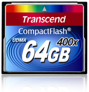 Transcend Compact Flash karta 64GB 400x, ÄtenÃ­ aÅ¾ 90MB/s; zÃ¡pis aÅ¾ 60MB/s