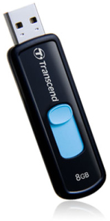 Transcend JetFlash 500 flashdisk 8GB USB 2.0, vÃ½suv.konektor, ÄernÃ½, 7/15MB/s