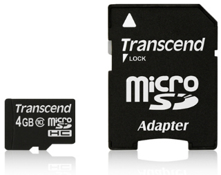 Transcend Micro SDHC karta 4GB Class 10 + AdaptÃ©r