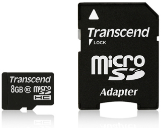 Transcend Micro SDHC karta 8GB Class 10 + AdaptÃ©r