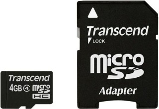 Transcend Micro SDHC karta 4GB Class 4 + AdaptÃ©r