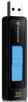 Transcend JetFlash 760 flashdisk 8GB USB 3.0, vÃ½suvnÃ½ konektor, Äerno-modrÃ½