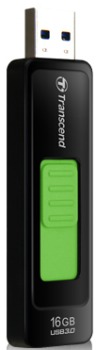 Transcend JetFlash 760 flashdisk 16GB USB 3.0, vÃ½suvnÃ½ konektor, Äerno-zelenÃ½