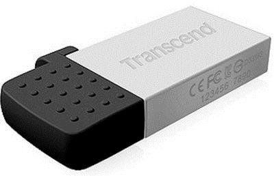 Transcend Jetflash 380G OTG USB 2.0 flashdisk 8GB, USB + micro USB, stÅÃ­brnÃ½