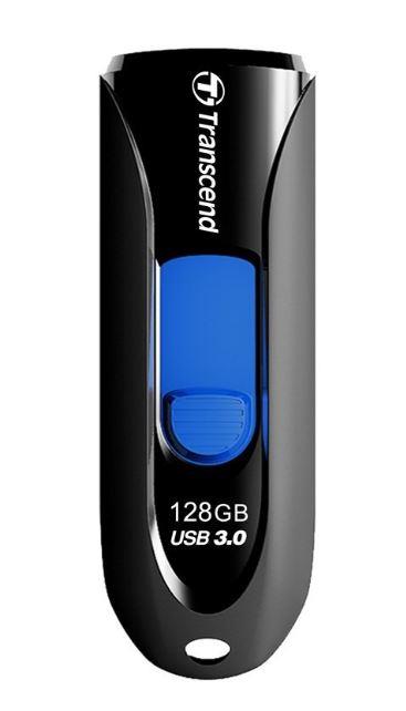 Transcend Jetflash 790 flashdisk 128GB USB 3.0, vÃ½suvnÃ½ konektor, modro-ÄernÃ½