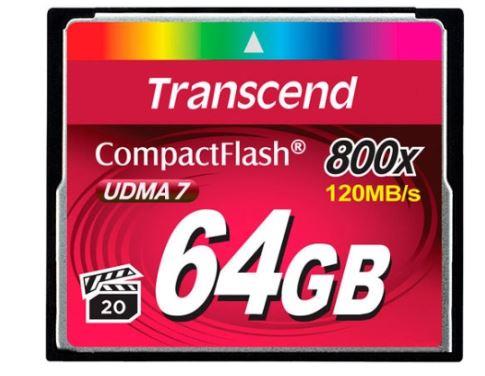 Transcend Compact Flash karta 64GB 800x, ÄtenÃ­ aÅ¾ 120MB/s; zÃ¡pis aÅ¾ 60MB/s