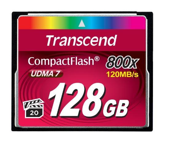 Transcend Compact Flash karta 128GB 800x, ÄtenÃ­ aÅ¾ 120MB/s; zÃ¡pis aÅ¾ 60MB/s