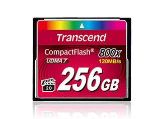Transcend Compact Flash karta 256GB 800x, ÄtenÃ­ aÅ¾ 120MB/s; zÃ¡pis aÅ¾ 60MB/s