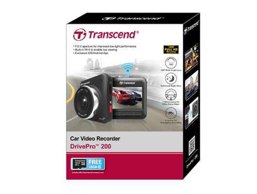 Transcend DVR video recorder black box FULL HD microSDHC 16GB, Suction Mount