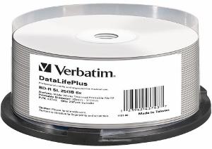 Verbatim Blu-ray BD-R [ spindle 25 | 25GB | 6x| WIDE THERMAL PRINTABLE SURFACE ]