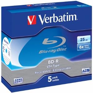 Verbatim Blu-ray BD-R LTH [ jewel case 5 | 25GB | 6x | WHITE BLUE HARD COAT ]