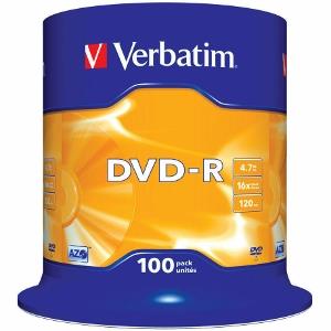 Verbatim DVD-R [ cakebox 100 | 4.7GB | 16x | matte silver ]