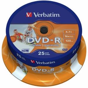 Verbatim DVD-R | cakebox 25 | 4.7GB | 16x | Wide printable ]