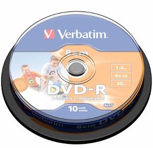Verbatim mini DVD-R [ cakebox 10 | 1.4GB | 4x | printable ]