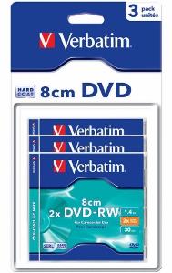 Verbatim mini DVD-RW [ jewel case 3 | 1.4GB | 2x | hard coat blisterpack ]