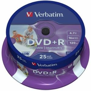 Verbatim DVD+R [ cakebox 25 | 4.7GB | 16x | Retail Wide printable ]